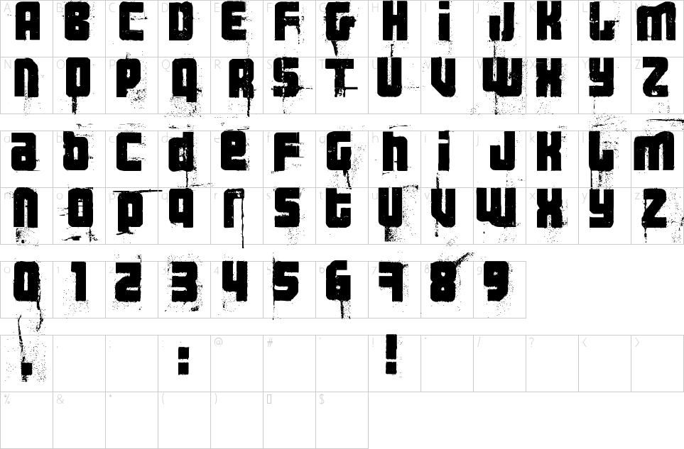 table des caractères