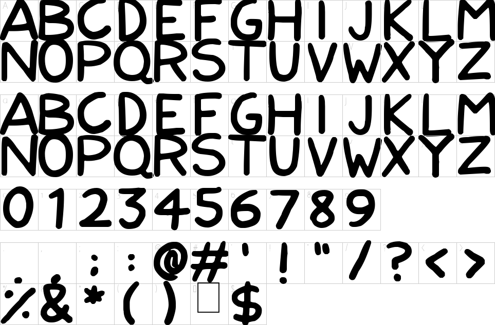 table des caractères