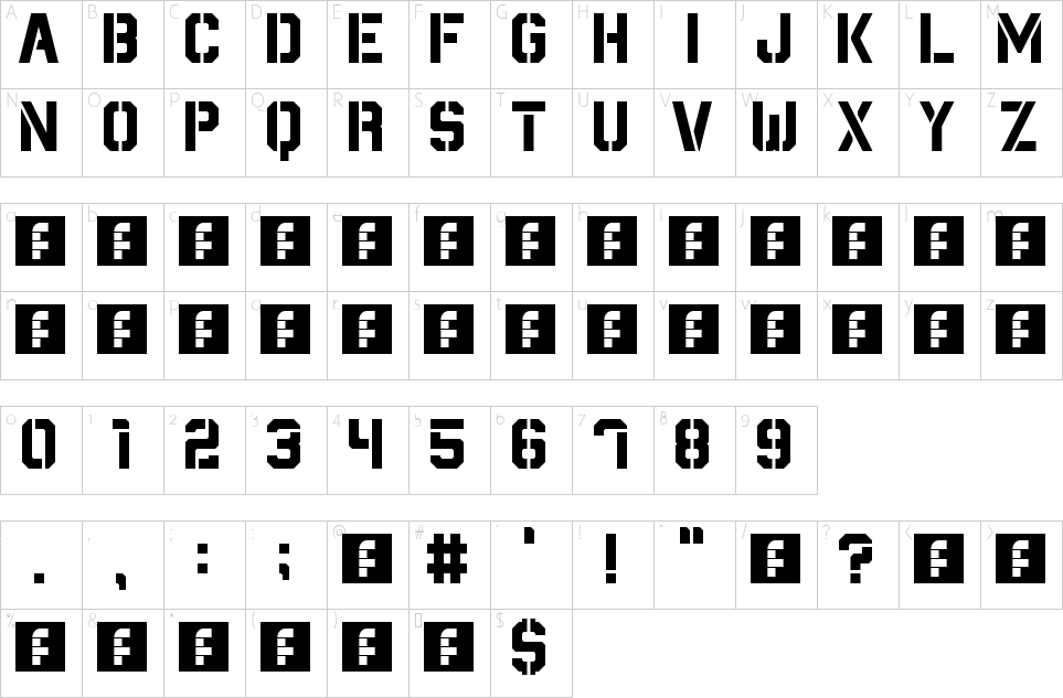 table des caractères