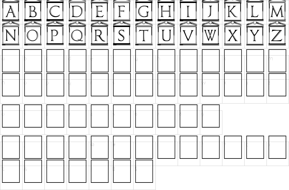 table des caractères