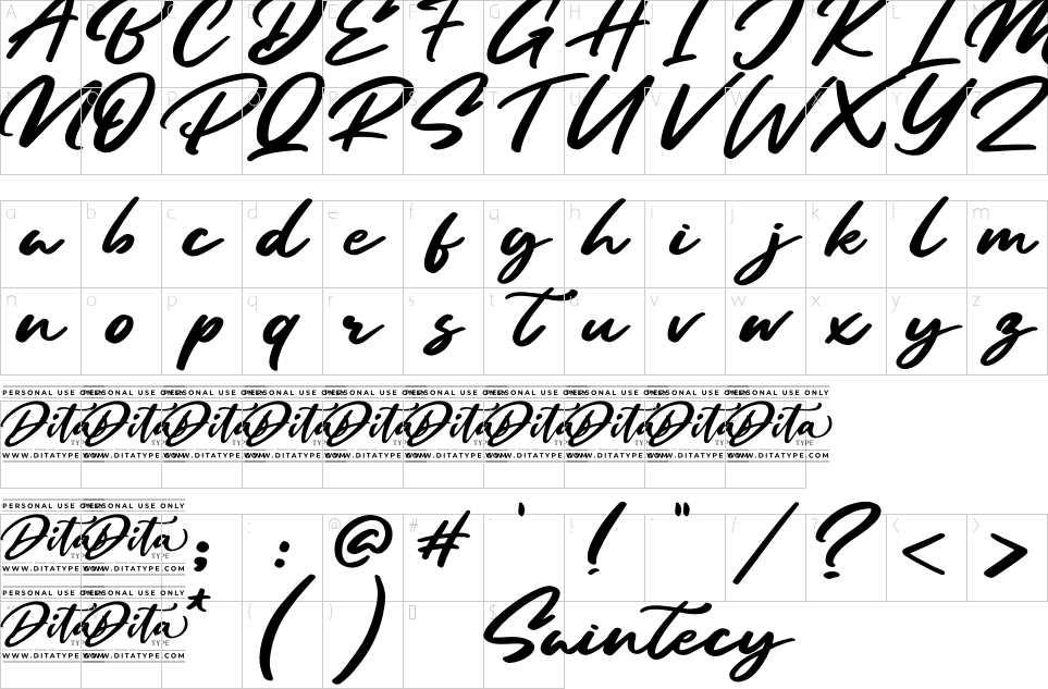 table des caractères