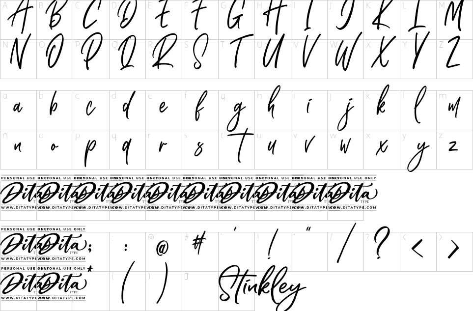 table des caractères