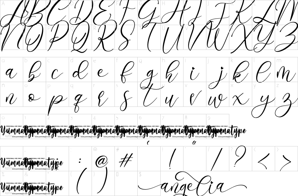 table des caractères