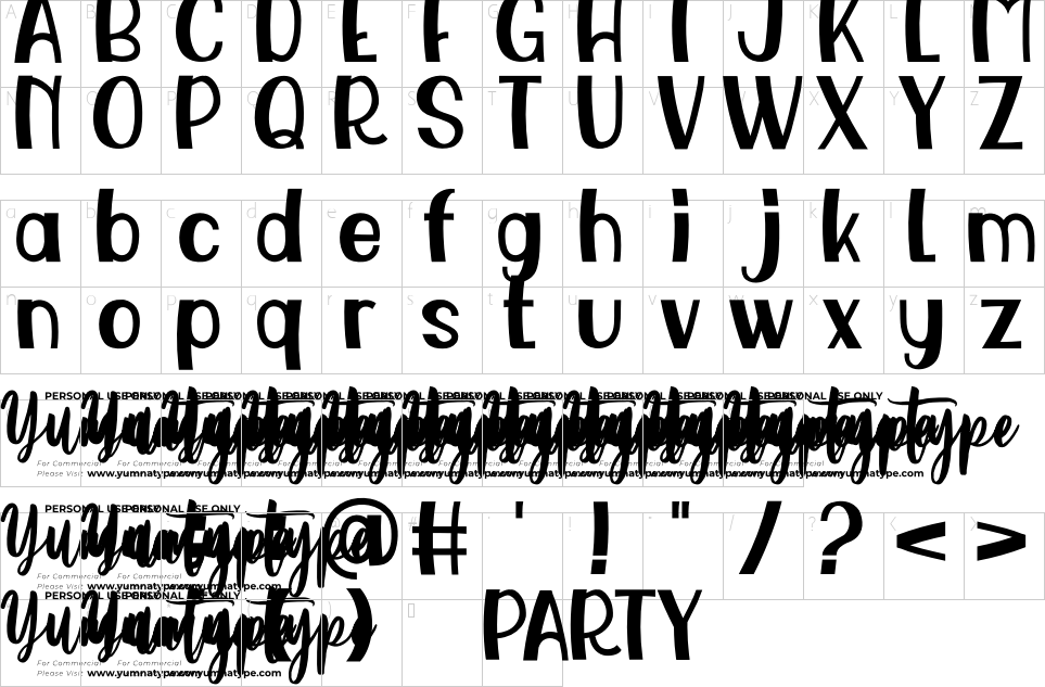 table des caractères