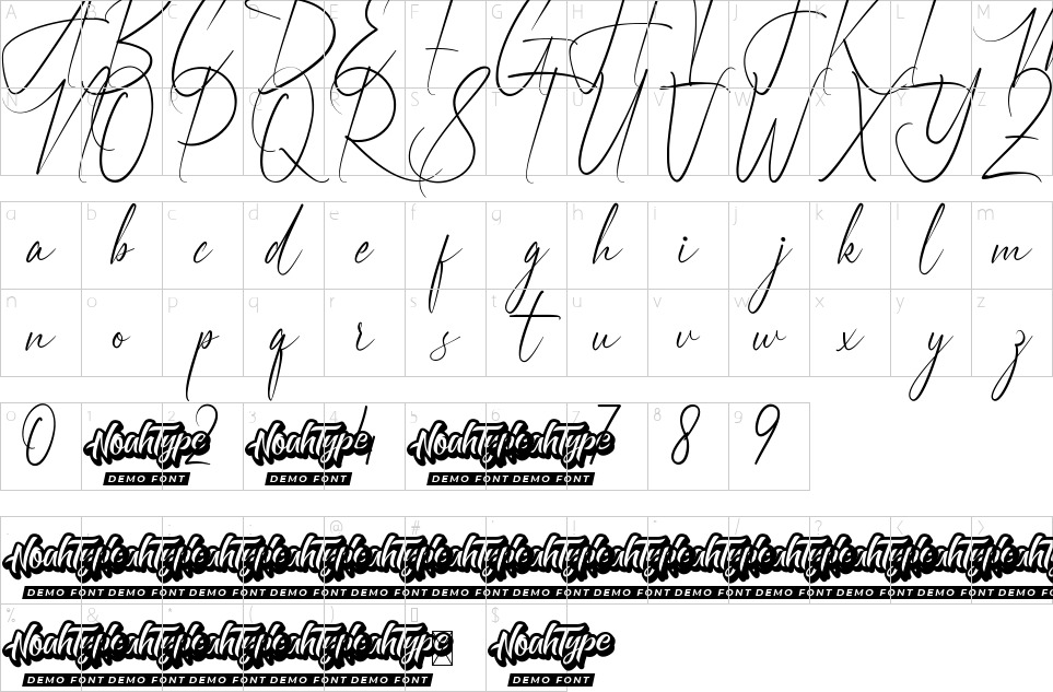 table des caractères