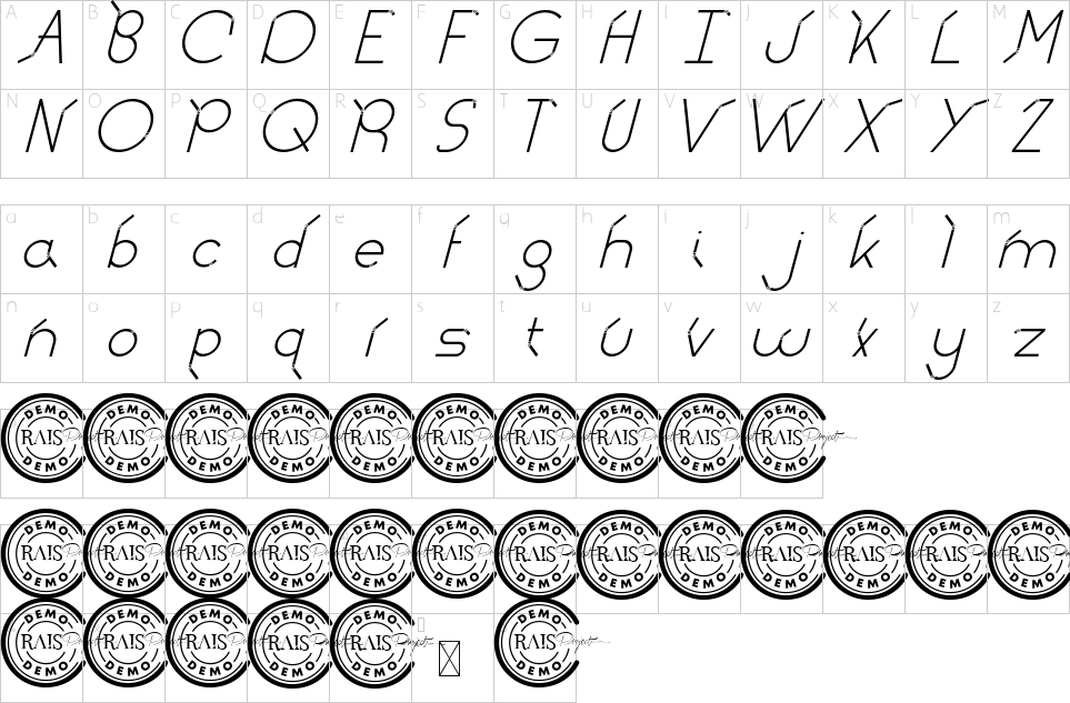 table des caractères