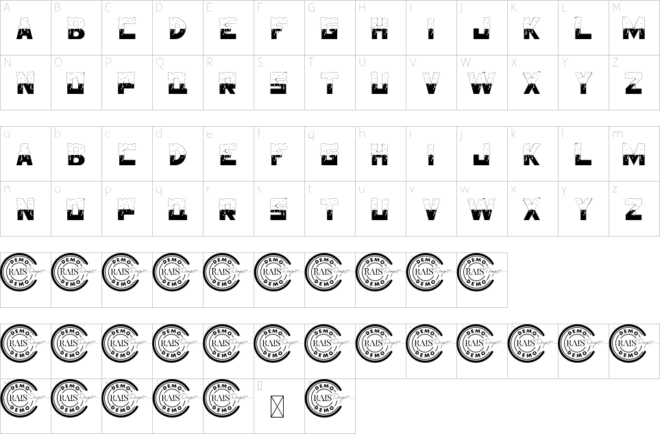 table des caractères