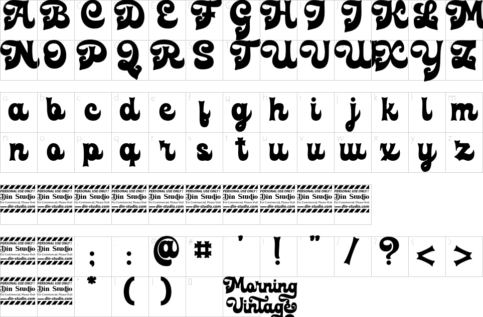 table des caractères
