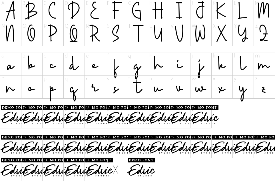 table des caractères