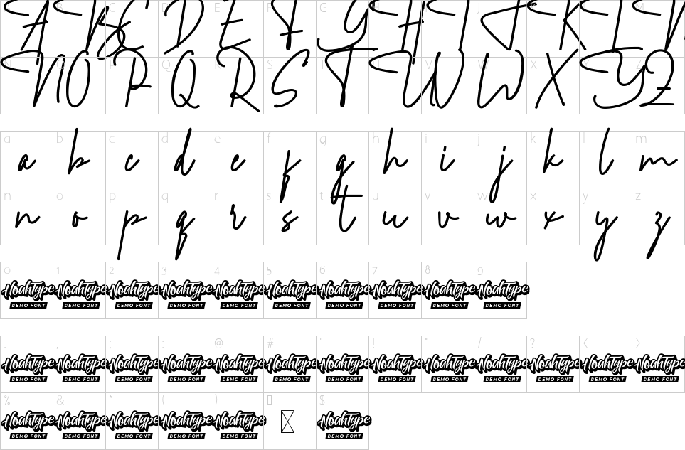 table des caractères