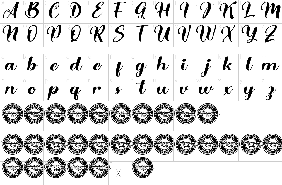 table des caractères