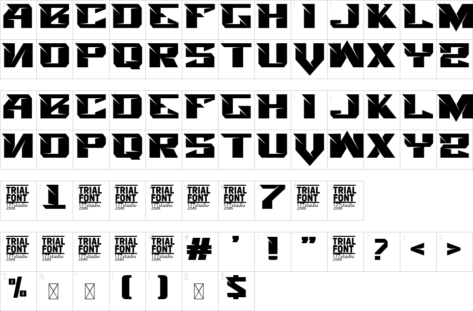 table des caractères