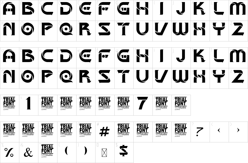 table des caractères