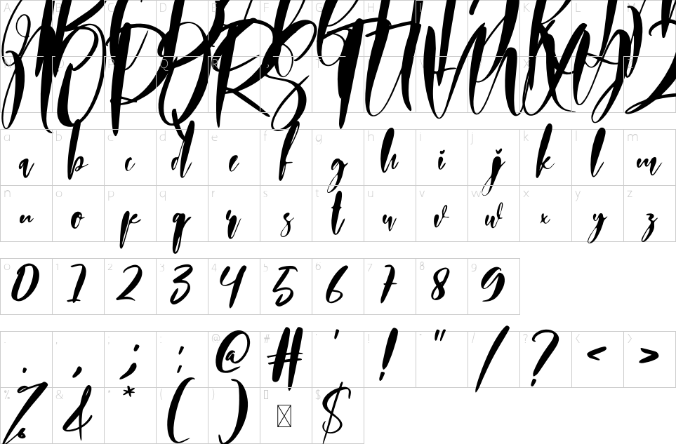 table des caractères