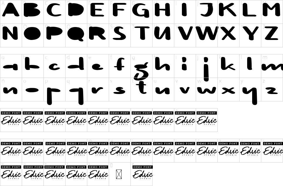 table des caractères