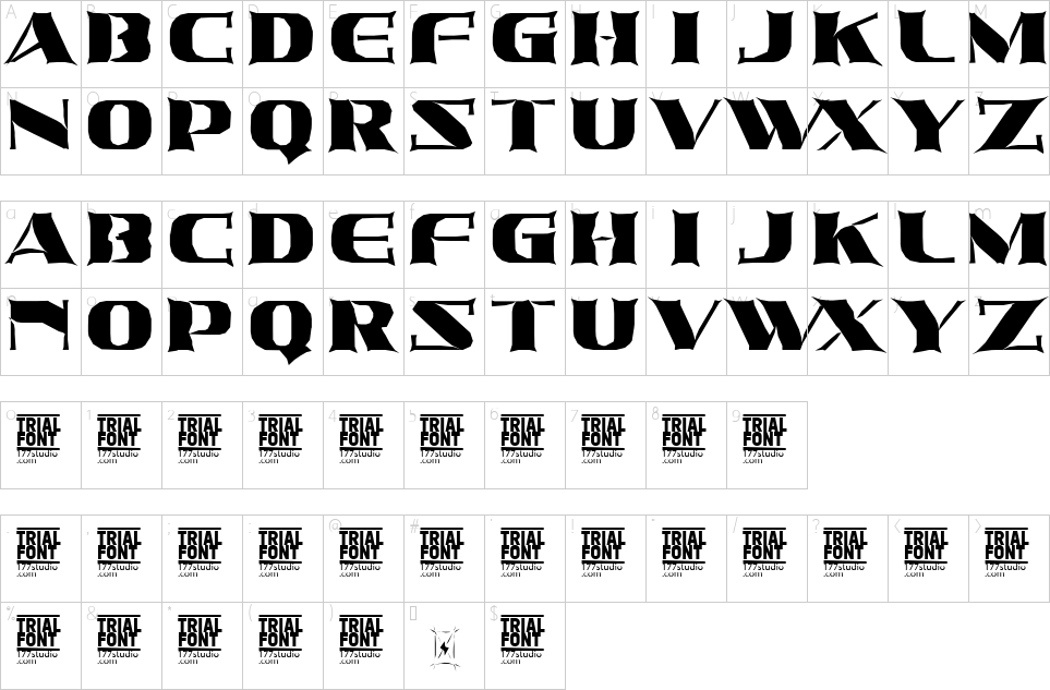 table des caractères